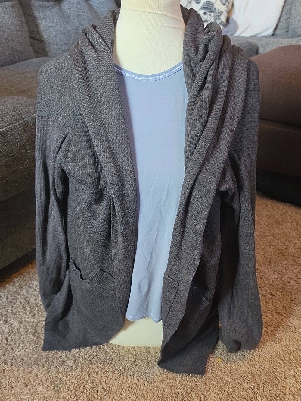 Lululemon Grey Crop Sweater Cardigan Size Large No Tags